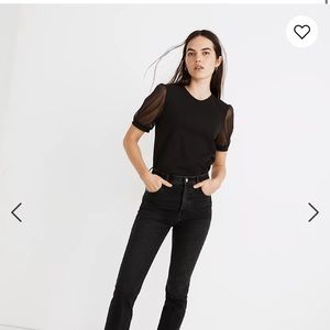 Madewell Sheer-Sleeve Knit Top